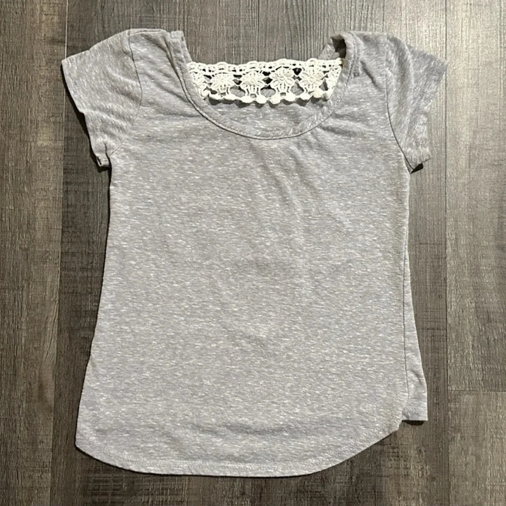 💞 Little Girls Size 5-6 Gray Glittery I Was Meant To Sparkle Tee